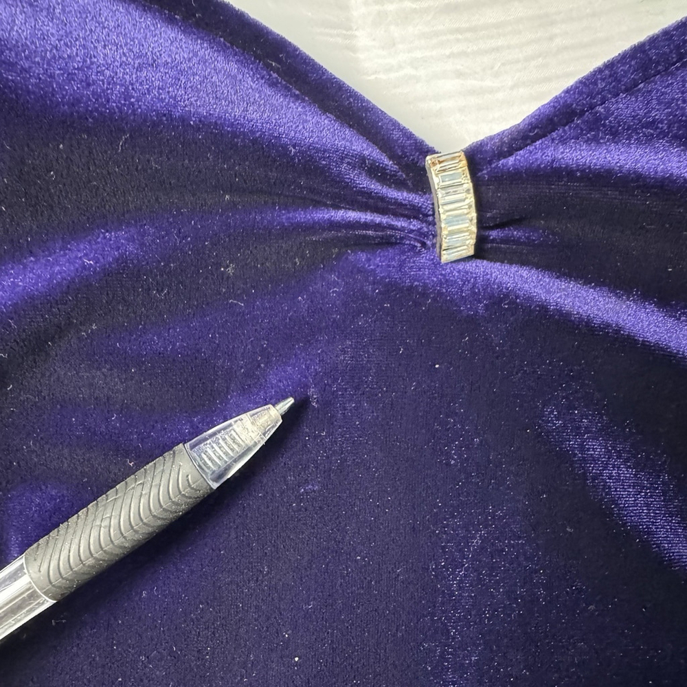 Onyx Nite Velvet Purple Vintage Y2K Formal Sparkly Dress Size 16 - Picture 7 of 13